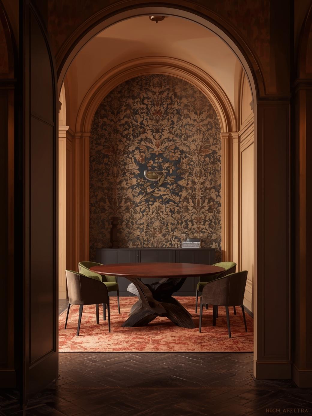 Dining-Bereich mit Wandtapete